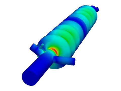 Omega3P eigenmode in a multi-cell cavity