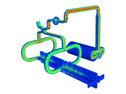 T3P transient fields in a waveguide network
